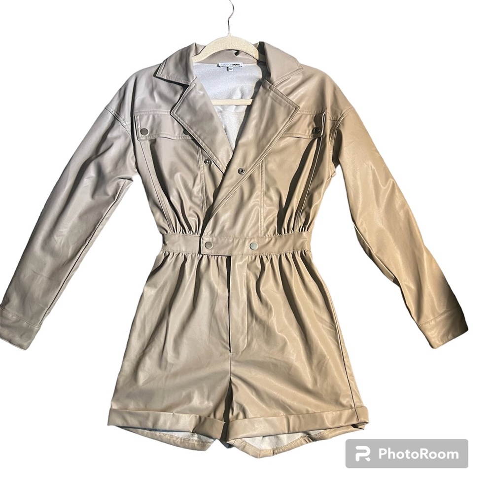 Women’s FashionNova Faux-Leather Romper